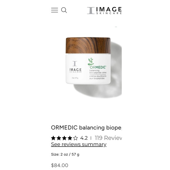 Image Skincare Other - IMAGE Skincare ORMEDIC Balancing Bio-Peptide Creme 2oz 57g Moisturizer